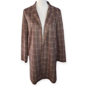 Potter's Pot Brown Plaid Coat Sz.L EUC